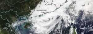 Tropical Storm “Nalgae” moving along the southern coast of China