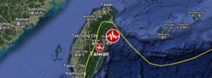 Strong and shallow M6.2 earthquake hits near the coast of Taiwan