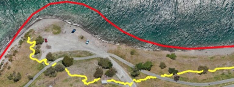 pumice debris and shoreline before m5-7 earthquake lake taupo nz november 30 2022