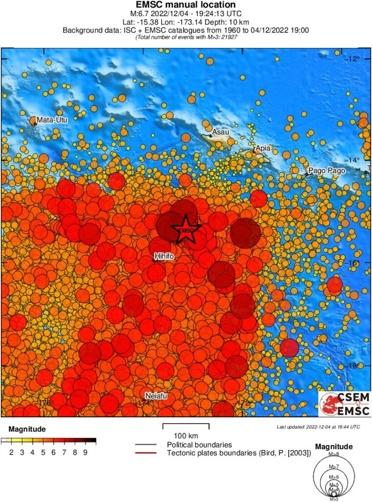 samoa islands region earthquake december 4 2022 emsc rs