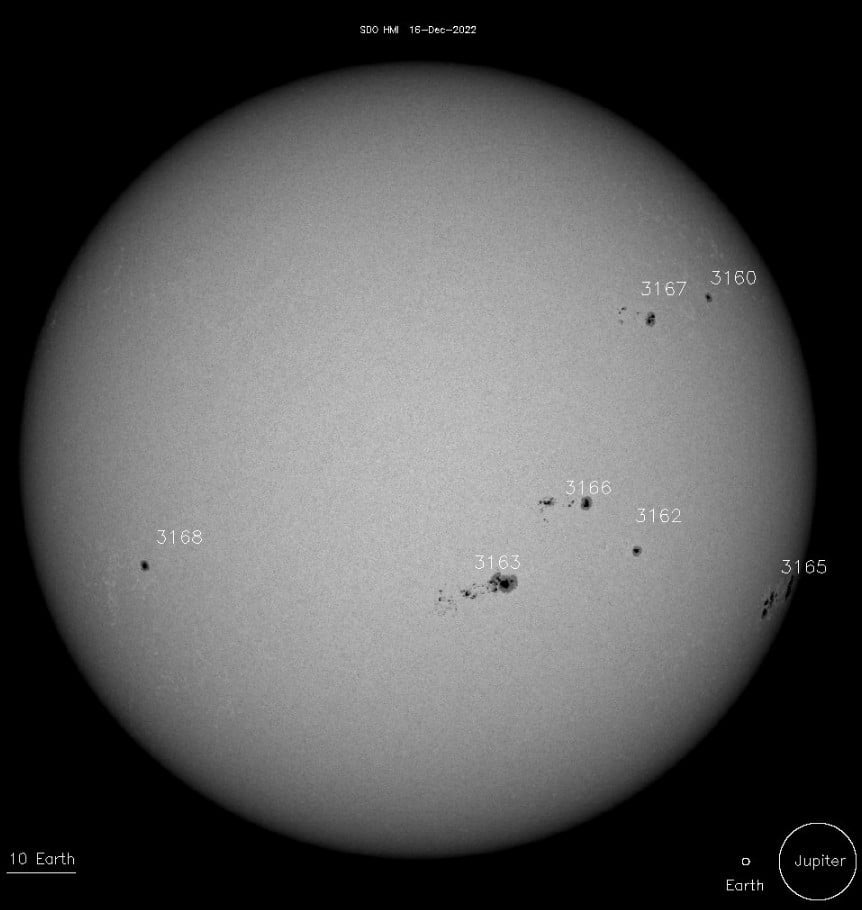 sunspots on December 16 2022