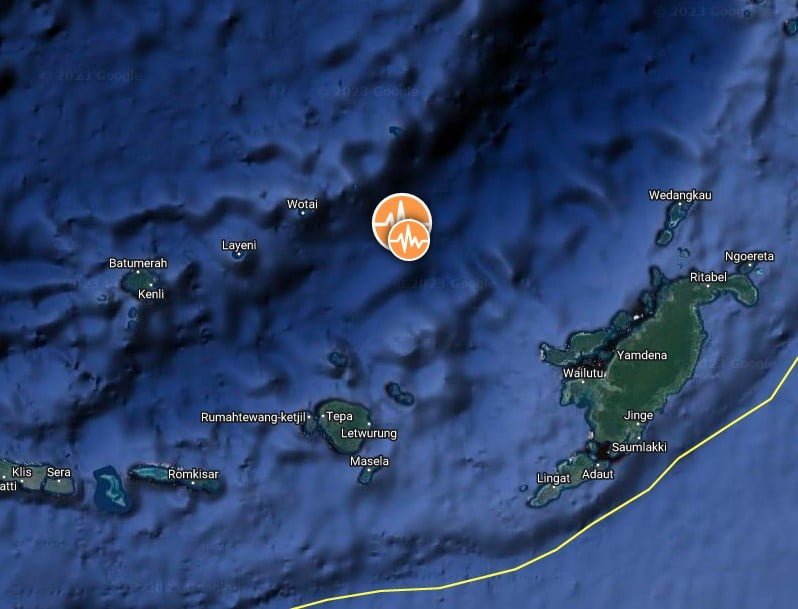 M7-6 earthquake Tanimbar Islands indonesia january 9 2023 location map bg2