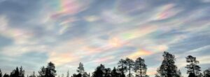 Rare outbreak of polar stratospheric clouds (PSCs) underway around the north pole