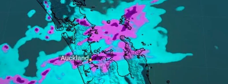 Red Warnings for Heavy Rain issued in Northland, Auckland north of Orewa, and the Coromandel Peninsula, New Zealand