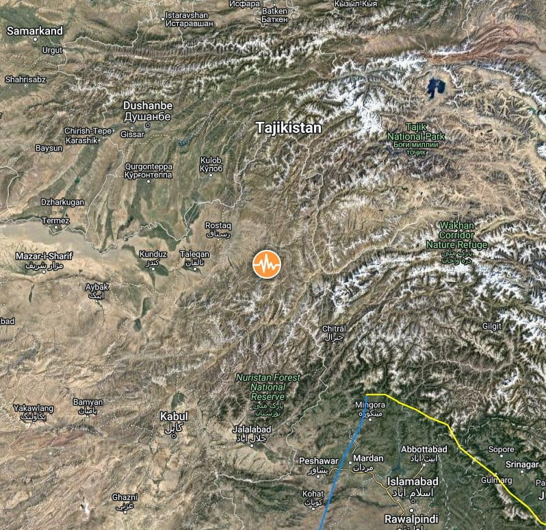 afghanistan m5-9 earthquake january 5 2023 location map