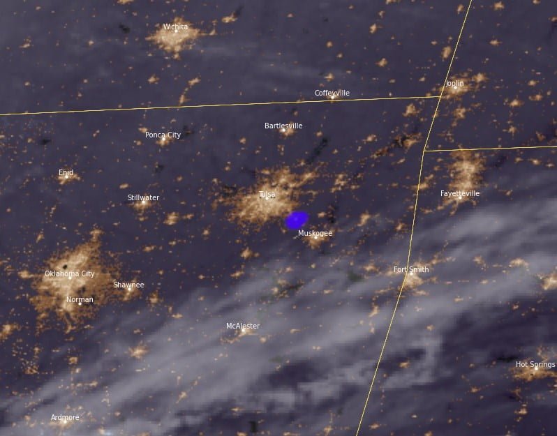 oklahoma fireball january 20 2023 GOES-East GLM