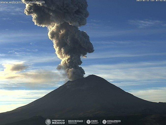 popocatepetl volcano eruption january 21 2023 bg