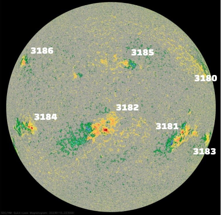 sunspots on January 10 2023 an