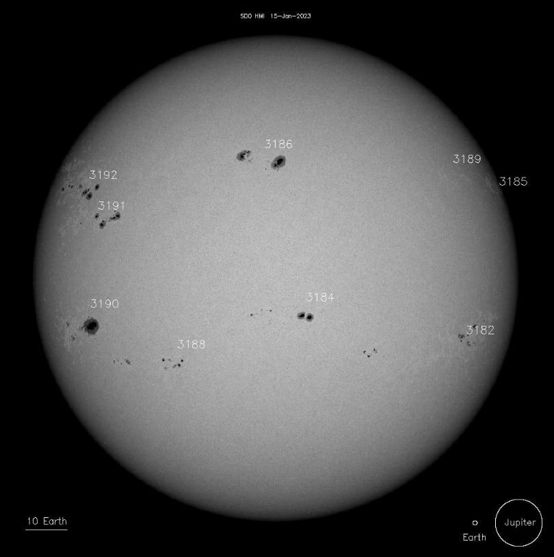 sunspots on january 15 2023