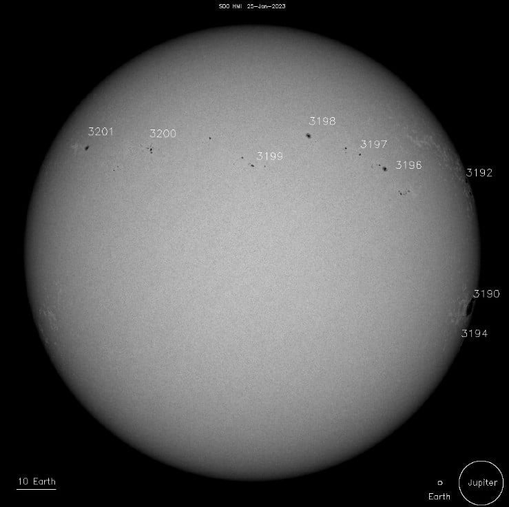 sunspots on january 25 2023
