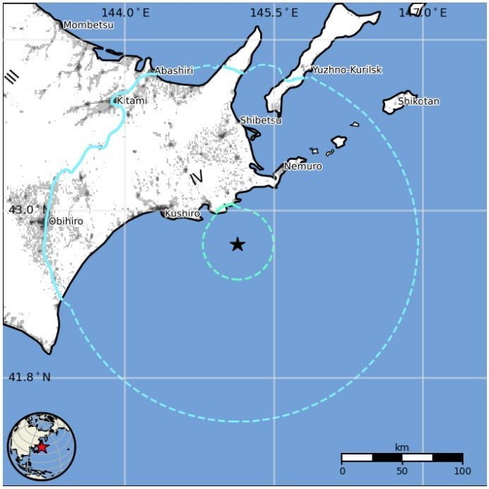 hokkaido japan m6.1 earthquake february 25 2023 USGS epe