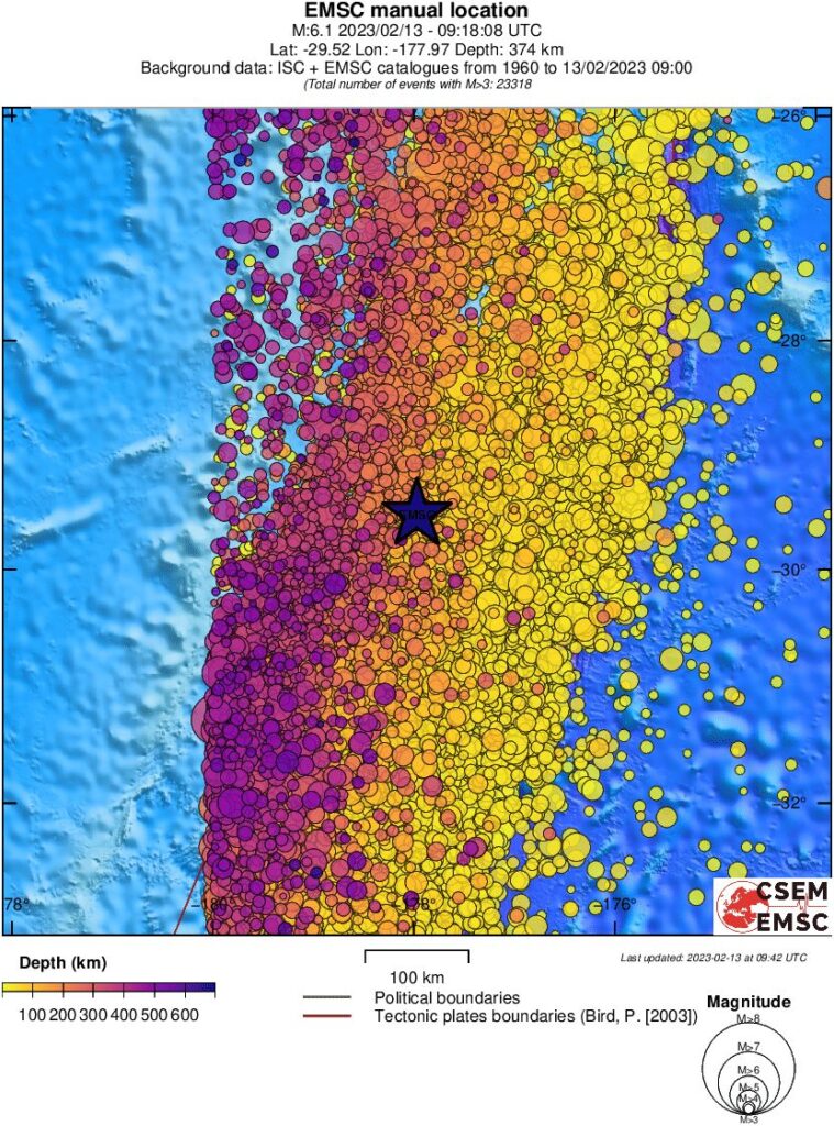 m6.1 earthquake kermadec islands february 13 2023 emsc rs