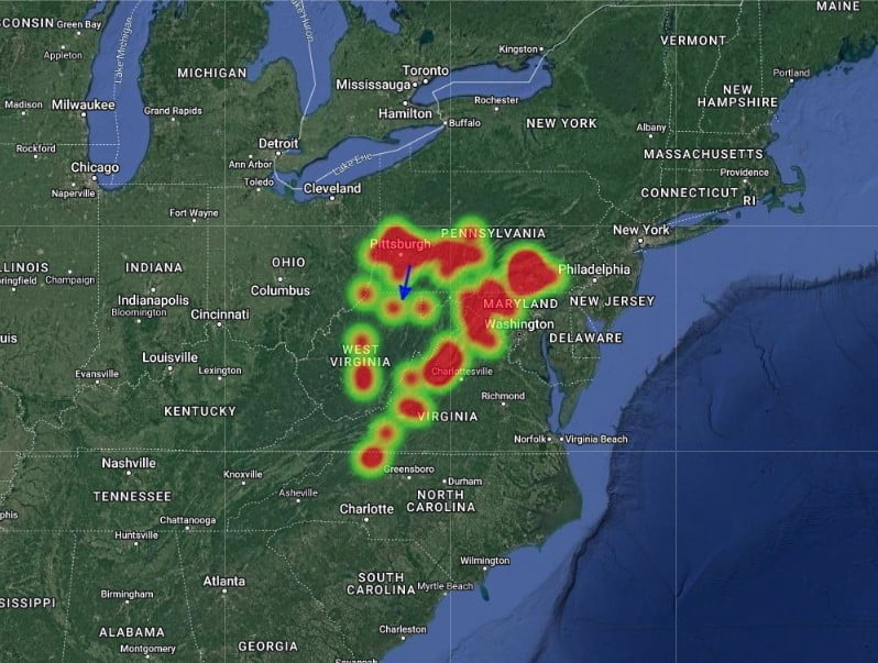 pennsylvania fireball february 23 2023 ams heatmap