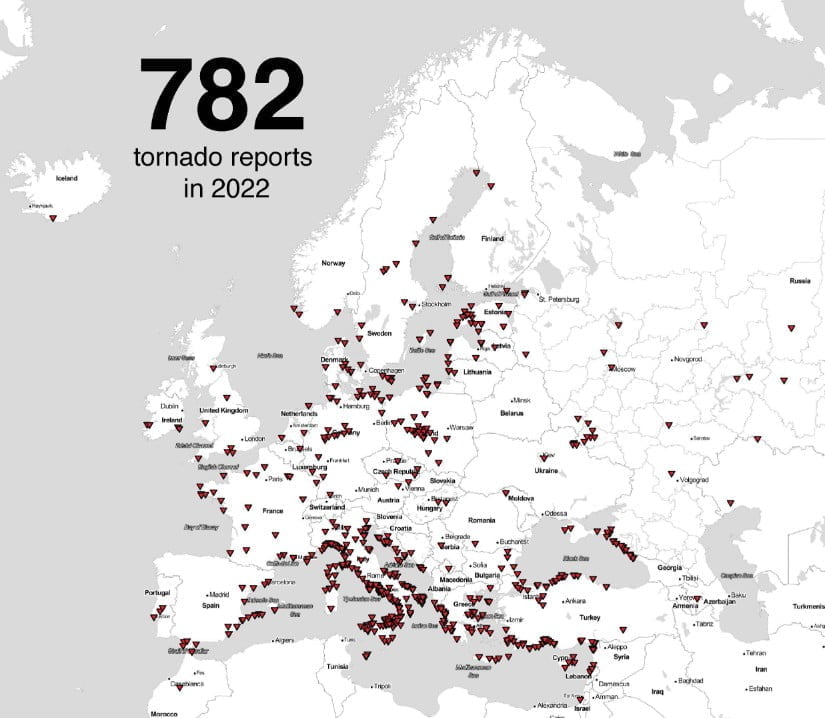 reported tornadoes in europe 2022 bg