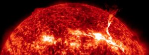 Long-duration M3.7 solar flare erupts from AR 3229, producing large coronal mass ejection
