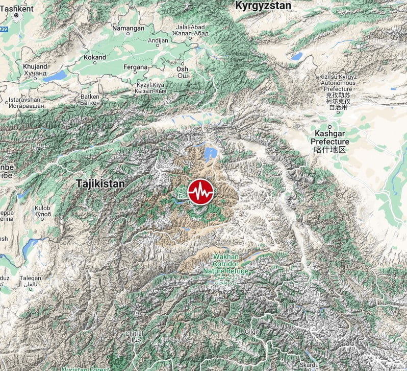 tajikistan m6.8 earthquake february 23 2023 location map bg