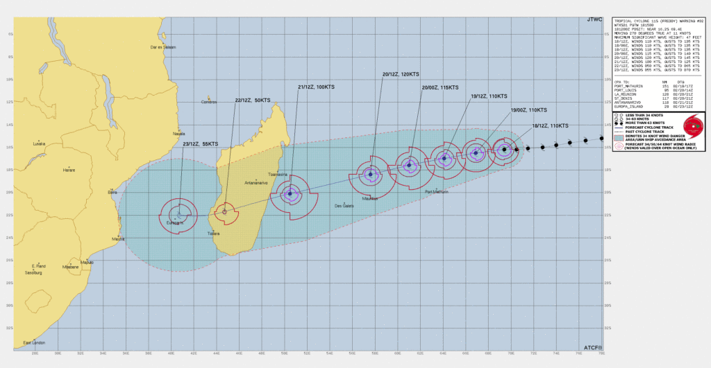 tropical cyclone freddy jtwc fcst 15z february 18 2023