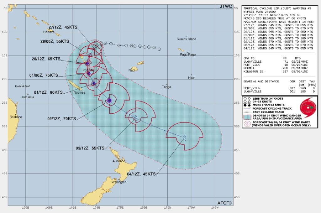 tropical cyclone judy jtwc fcst 15z february 27 2023
