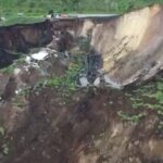 Drone video of a massive landslide in Alausi, Ecuador