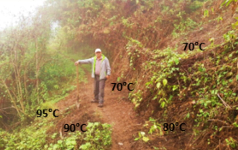 Increased soil temperature detected at Machin volcano, Colombia bg