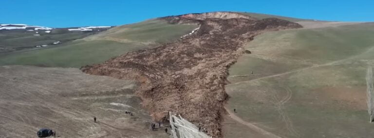 Massive landslide strikes Karl-Marx village in Kyrgyzstan amid snowmelt season