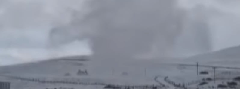 Rare snow tornado spotted on Shetland Islands in Scotland