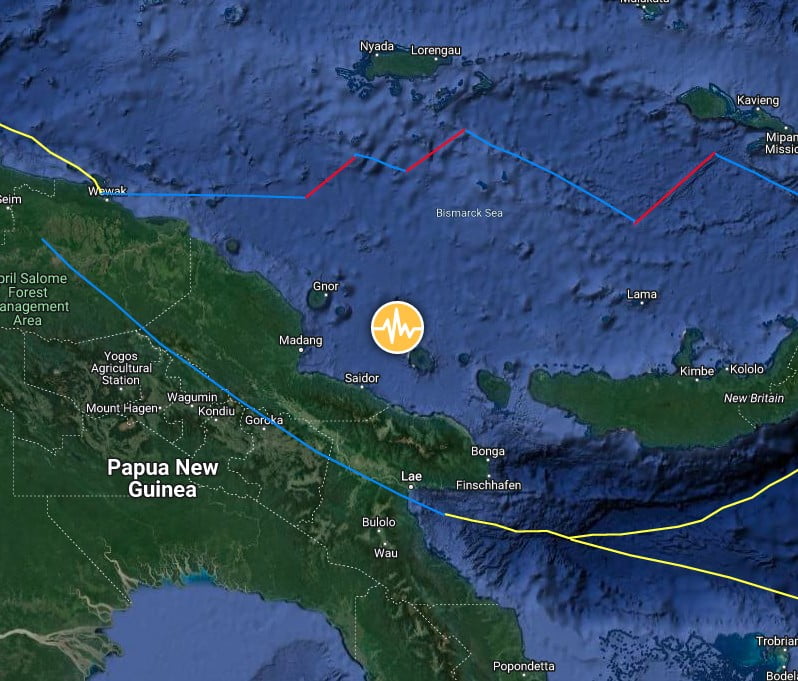 Strong M6.3 earthquake hits eastern New Guinea region, Papua New Guinea location map