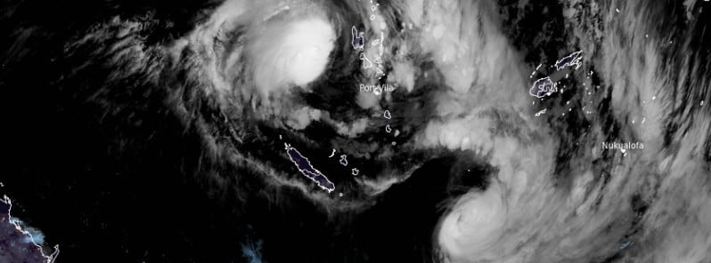 Tropical cyclones Kevin and Judy at 13:20 UTC on March 2, 2023