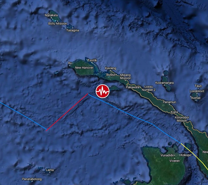 m6.0 earthquake papua new guinea march 7 2023 location map bg