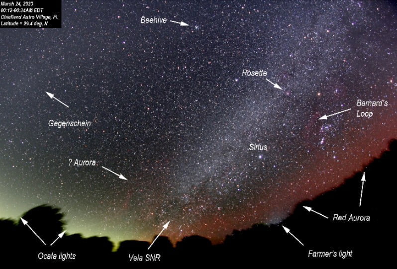 red aurora over florida march 2023 bill williams via spaceweather bg