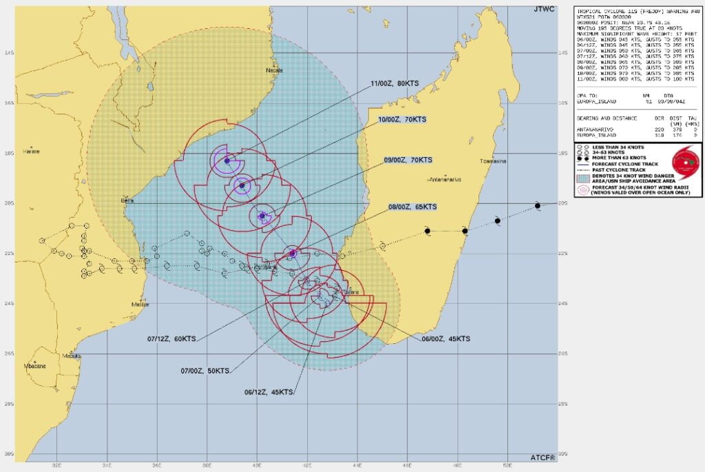 tropical cyclone freddy jtwc fcst track march 6 2023