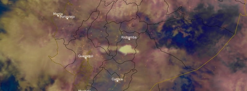 eruption at sangay volcano - ash at 0630z april 21 2023