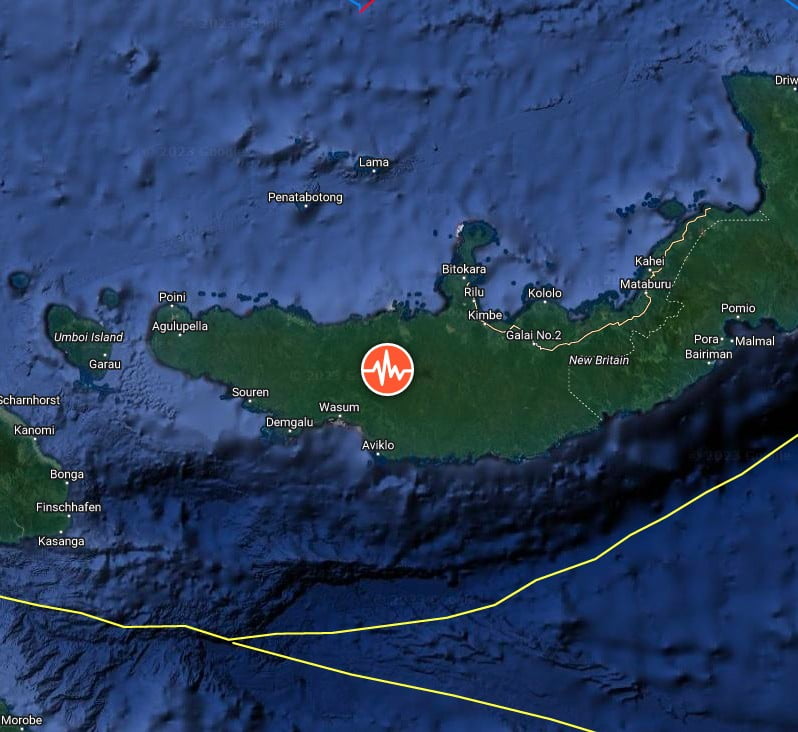 m6.3 earthquake new britain papua new guinea april 19 2023 location map wide