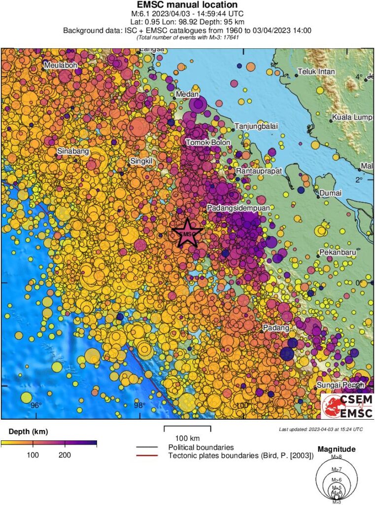 sumatra indonesia earthquake m6.4 april 3 2023 emsc regional seismicity