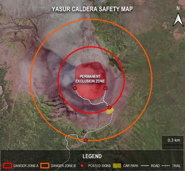 yasur volcano vanuatu caldera safety map