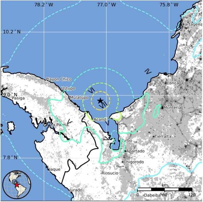 M6.6 earthquake Panama-Colombia may 25 2023 usgs epe
