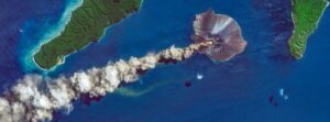 Ash emissions over Anak Krakatau volcano, Indonesia