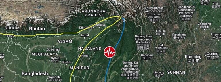 m5.8 earthquake myanmar may 31 2023 location map