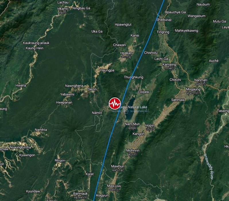 m5.8 earthquake myanmar may 31 2023 location map bg