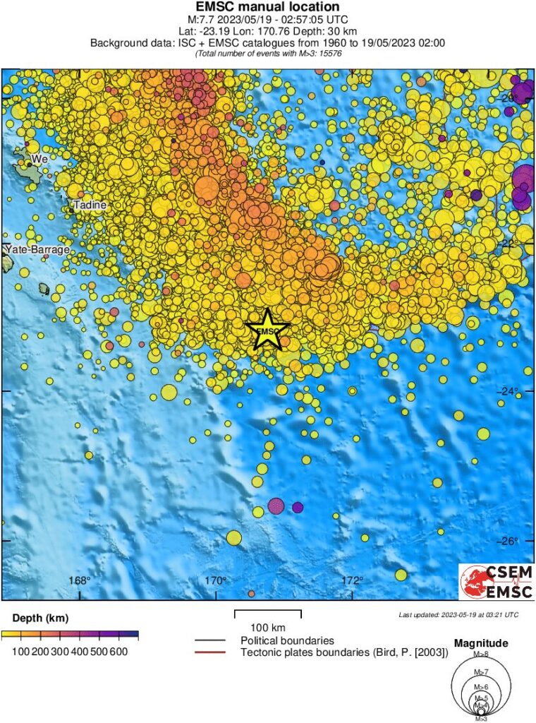 m7.7 earthquake loyalty islands may 19 2023 emsc rs