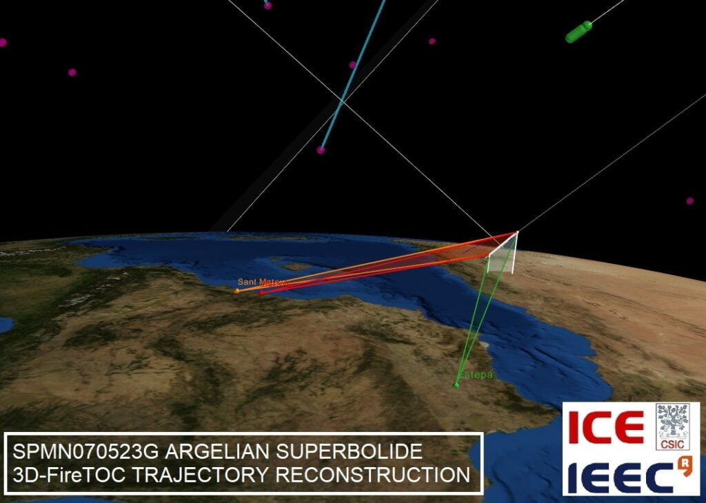 superbolide algeria may 2023 trajectory
