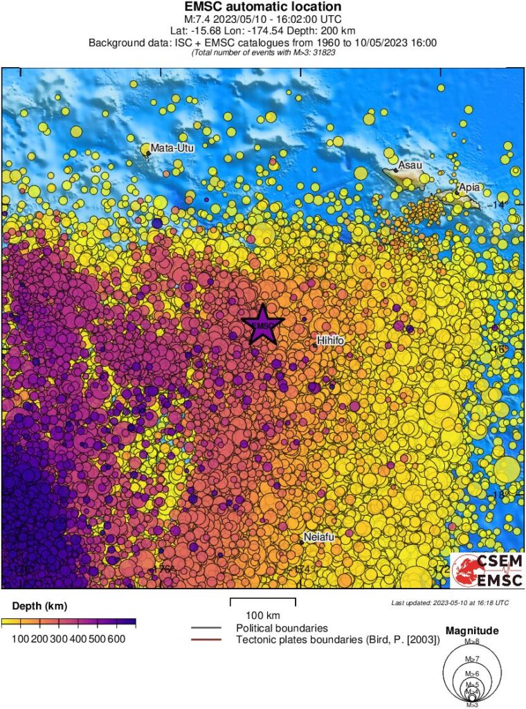 tonga region m7.4 earthquake may 10 2023 emsc rs