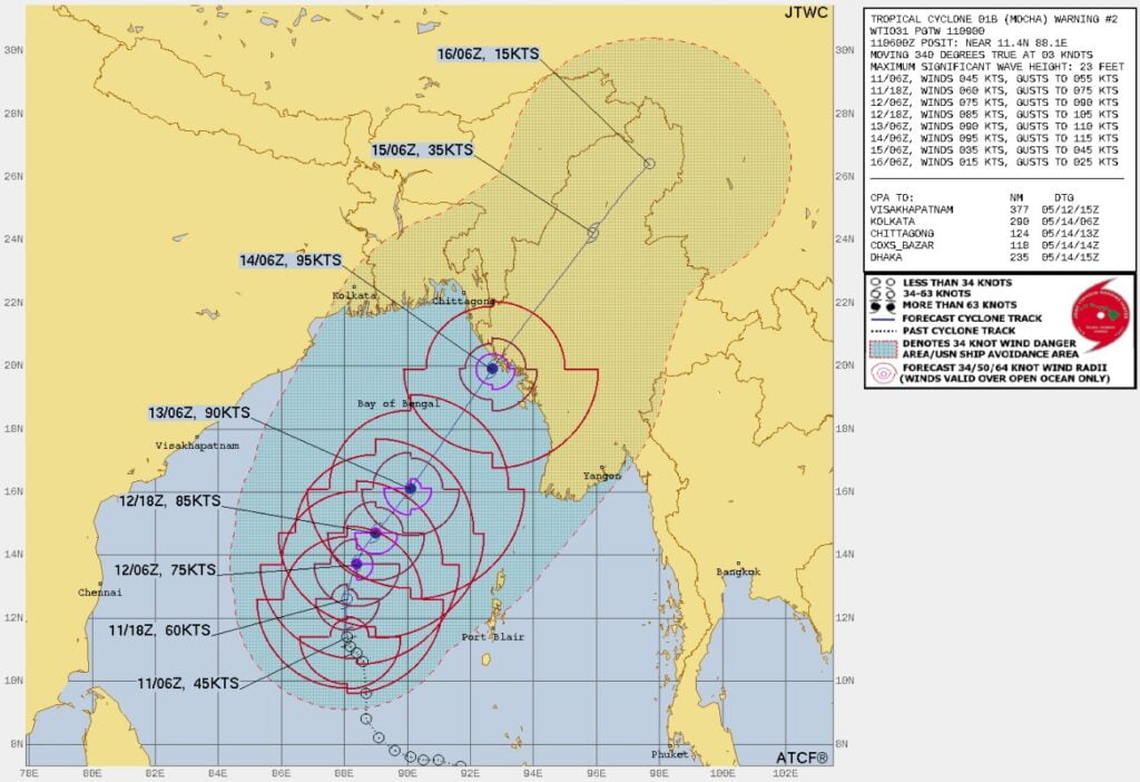 tropical cyclone mocha jtwc fcst 09z may 11 2023