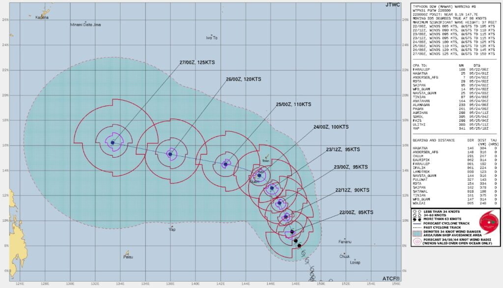 typhoon mawar jtwc fcst at 03z may 22 2023