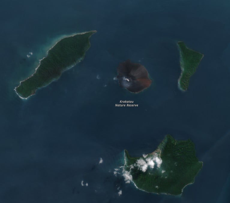 Anak Krakatau satellite view on June 11 2023 sentinel-2
