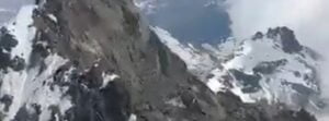 Large rock avalanche at Flüchthorn Peak in the Austrian Alps