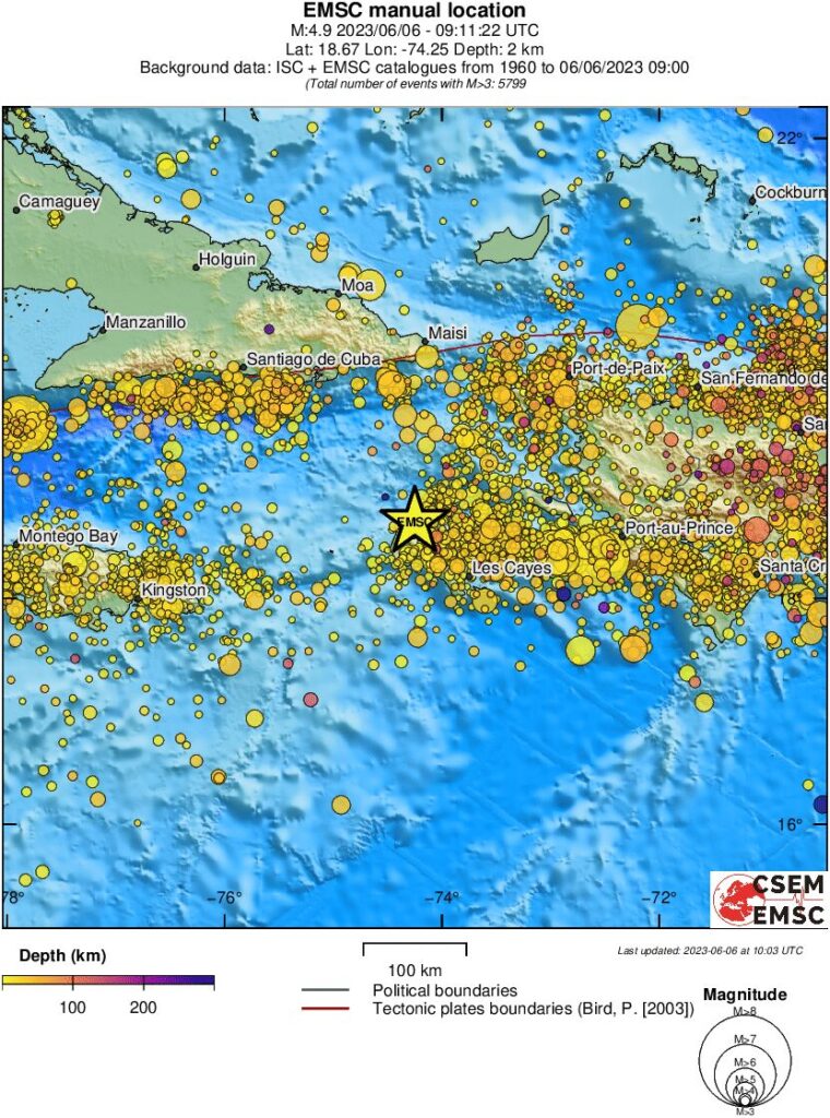haiti m4.9 earthquake june 6 2023 emsc rs