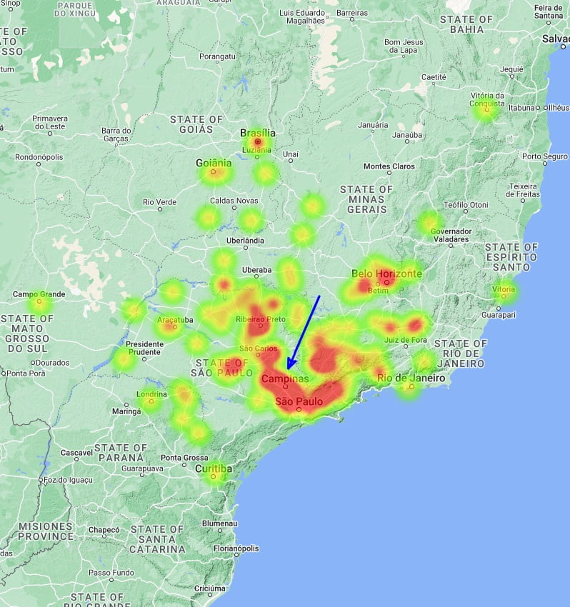 long-lasting fireball brazil june 19 2023 heatmap