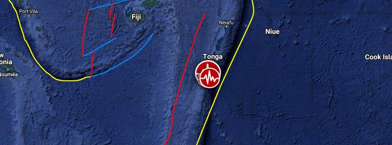 m6.0 earthquake south of tonga june 25 2023 location map f