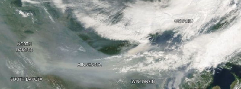 smoke produced by wildfires in canada on june 14 2023 aqua modis f